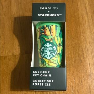 Starbucks X FARM Rio Banana Leaf Cold Cup Keychain Mini Tropical Collectible